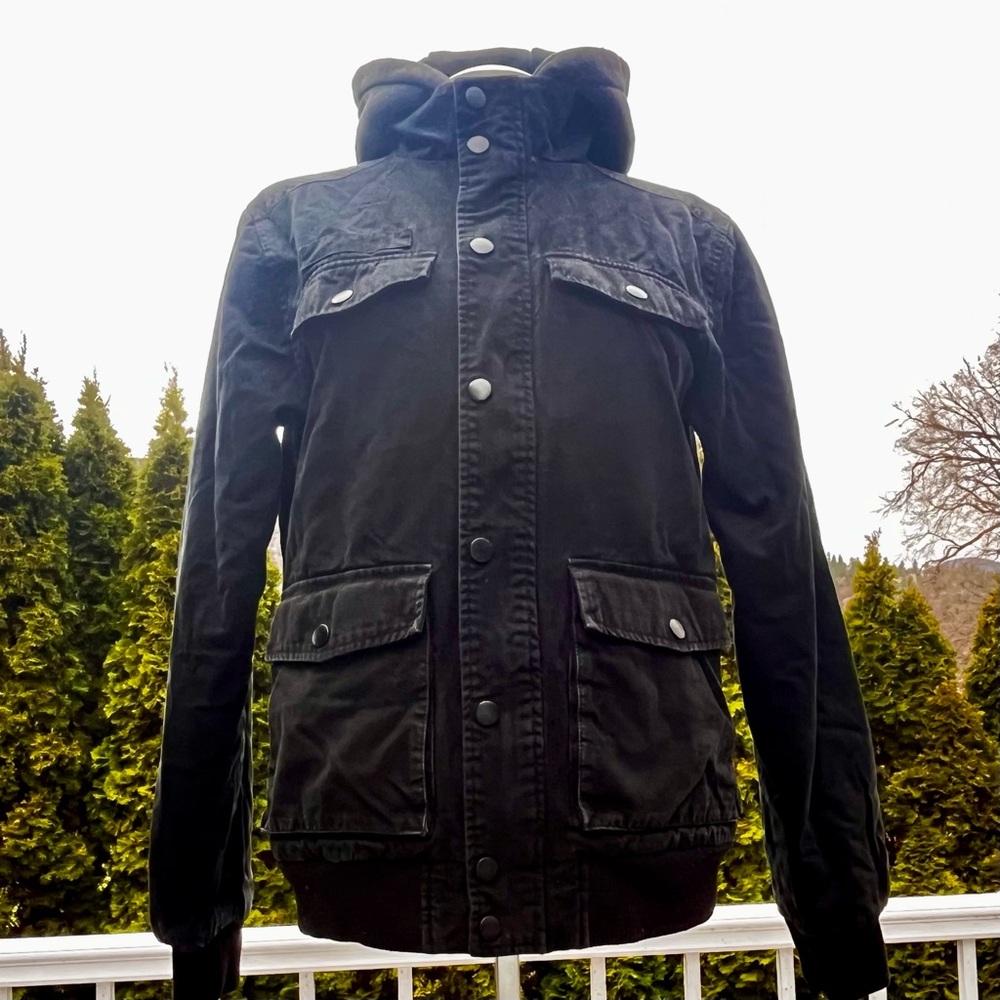 Men's West49 | Black Built-In Hoodie | Winter Jacket | Sz Med